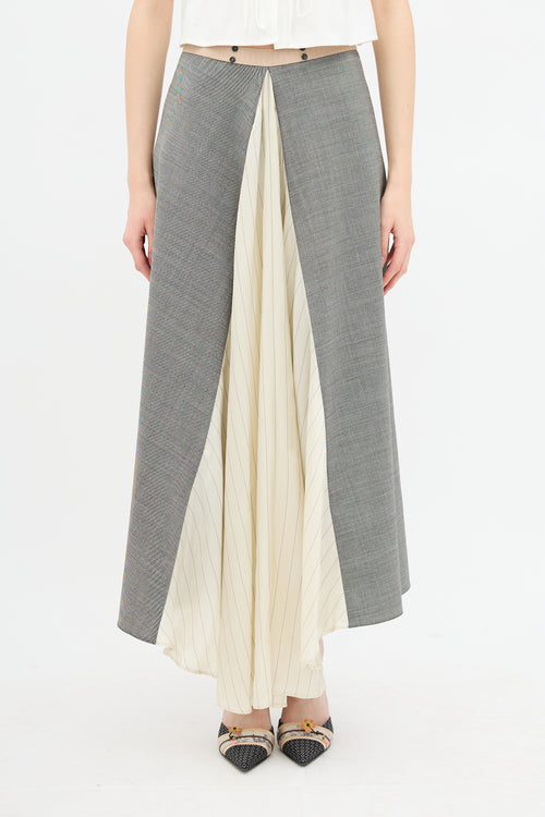 Prada Wool & Silk Panelled Skirt