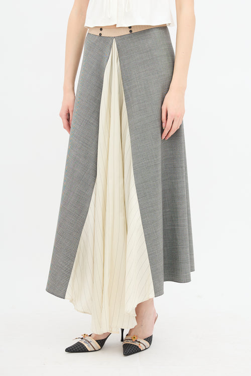 Prada Wool & Silk Panelled Skirt