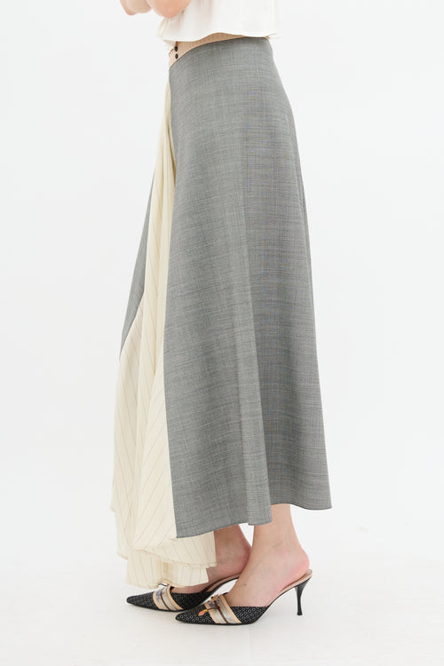 Prada Wool & Silk Panelled Skirt