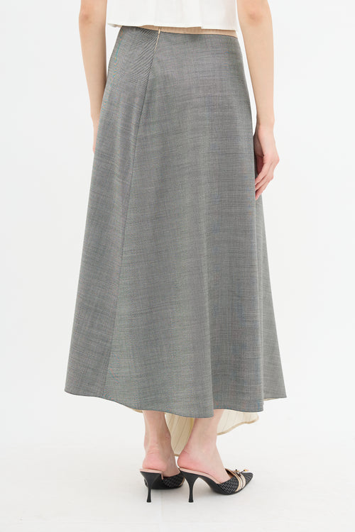 Prada Wool & Silk Panelled Skirt
