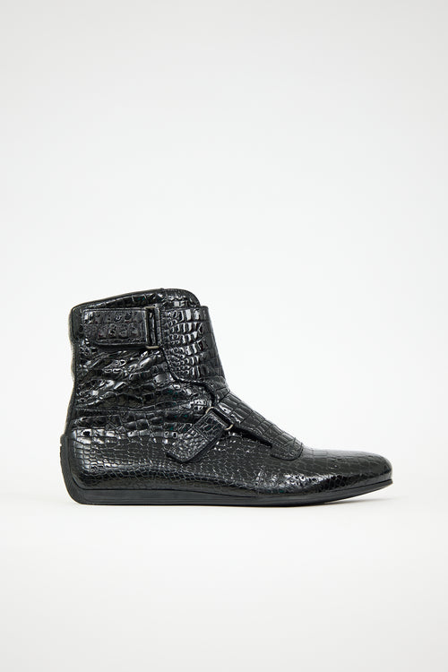 Prada Sport Patent Embossed Boot