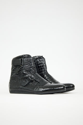 Prada Sport Patent Embossed Boot