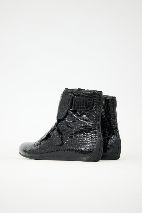 Prada Sport Patent Embossed Boot
