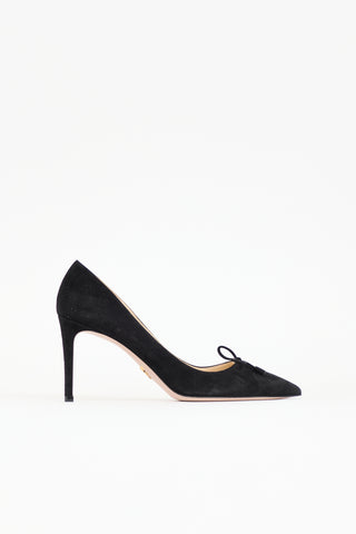 Prada Suede Logo Pump
