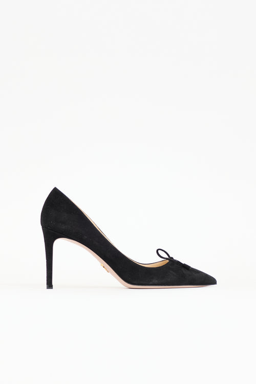 Prada Suede Logo Pump