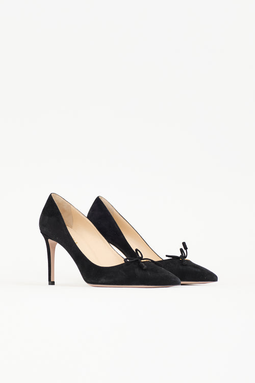 Prada Suede Logo Pump