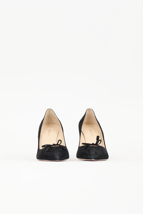Prada Suede Logo Pump