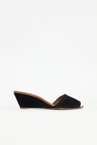 Prada Suede Wedge Mule
