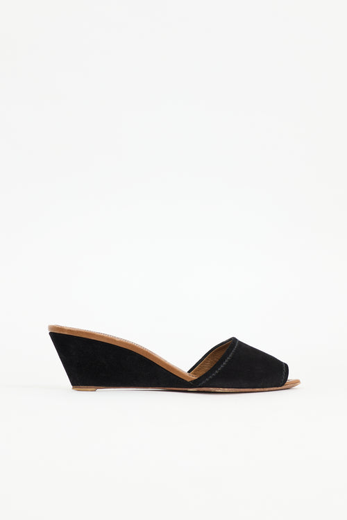 Prada Suede Wedge Mule