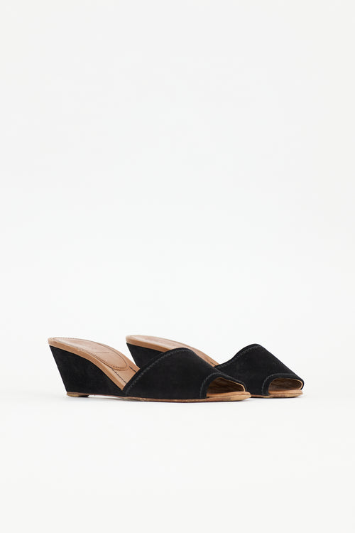 Prada Suede Wedge Mule