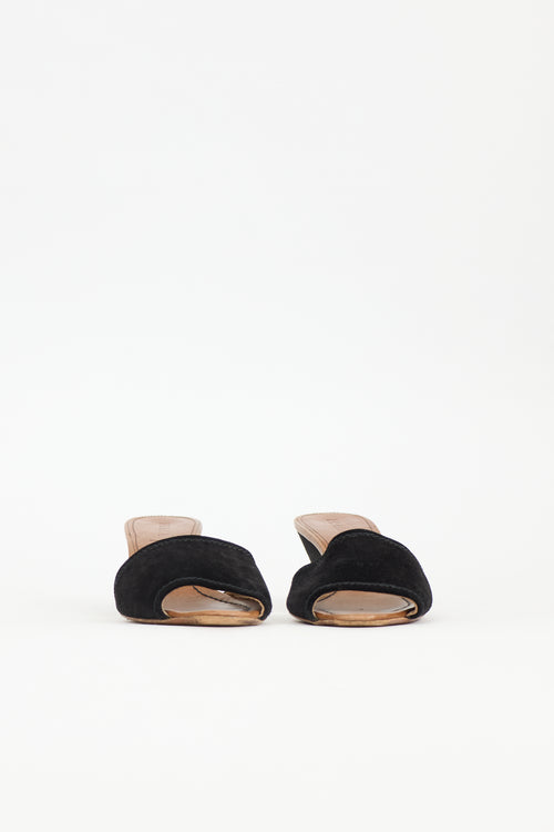 Prada Suede Wedge Mule