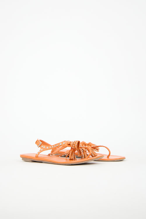 Prada Leather Studded Sandal