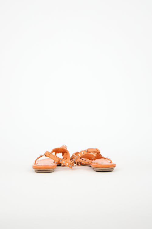 Prada Leather Studded Sandal