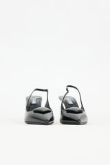 Prada Leather Triangle Slingback Heel