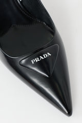 Prada Leather Triangle Slingback Heel