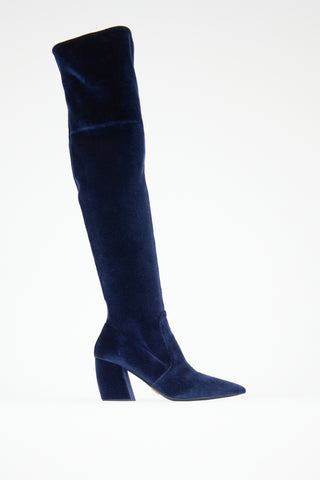 Prada Velvet Thigh High Boot