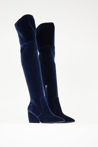 Prada Velvet Thigh High Boot