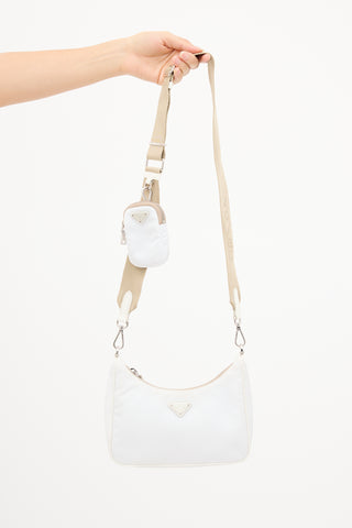 Prada White Re-Nylon Crossbody Bag