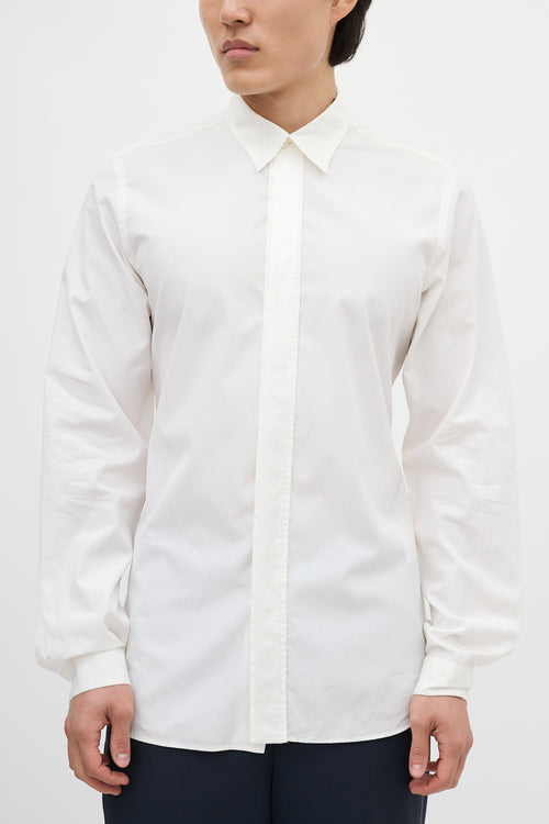 Prada White Satin Trim Shirt