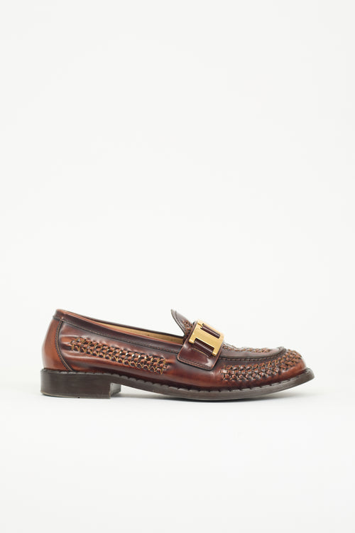 Prada Woven Leather Loafer