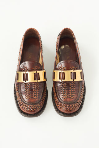 Prada Woven Leather Loafer