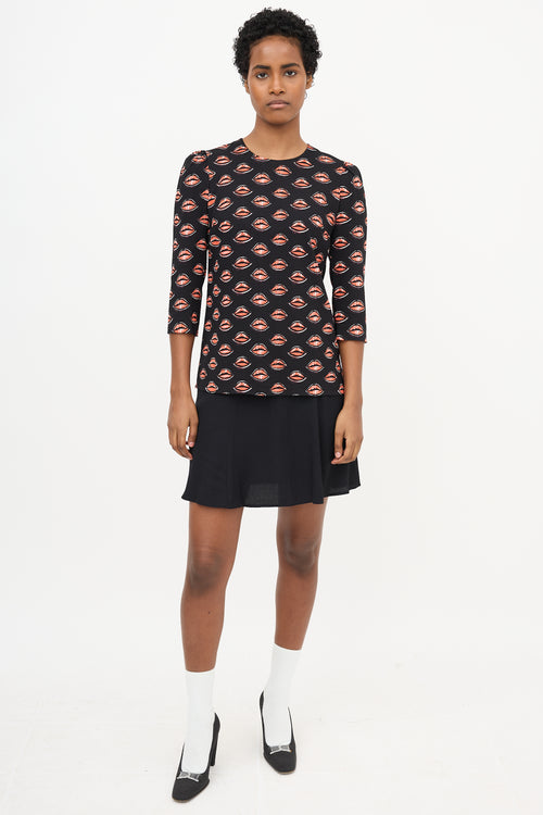 Prada Resort 2016 Crepe Lip Blouse