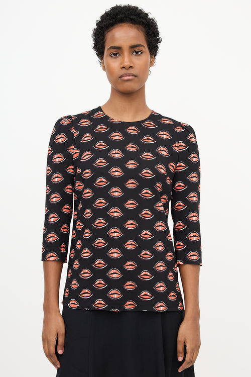Prada Resort 2016 Crepe Lip Blouse
