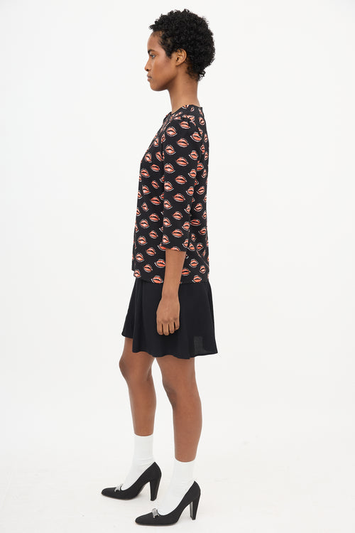 Prada Resort 2016 Crepe Lip Blouse