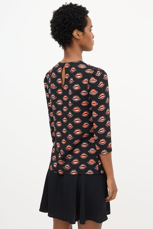 Prada Resort 2016 Crepe Lip Blouse