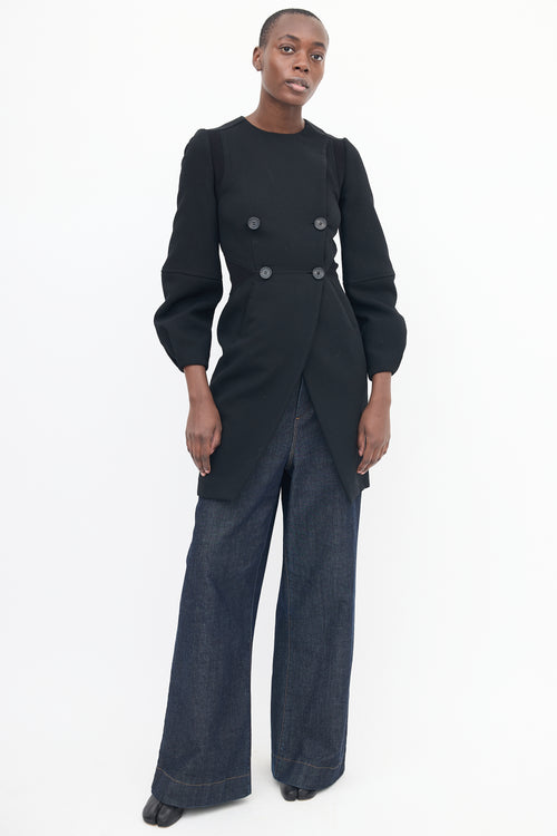 Proenza Schouler Black Structured Double Breasted Coat