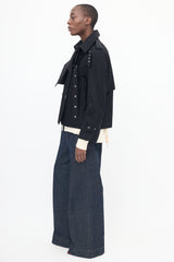 Proenza Schouler Black Buckled Short Trench Coat
