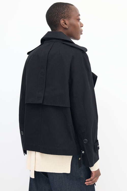 Proenza Schouler Black Buckled Short Trench Coat