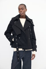 Proenza Schouler Black Buckled Short Trench Coat