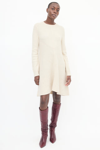 Proenza Schouler Cream Cashmere & Wool Ribbed Dress