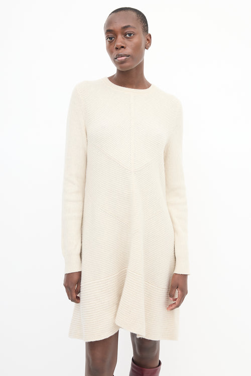 Proenza Schouler Cream Cashmere & Wool Ribbed Dress