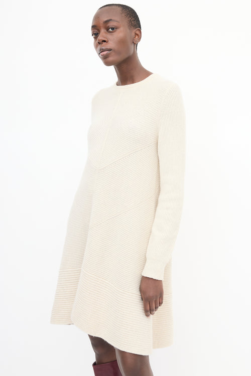 Proenza Schouler Cream Cashmere & Wool Ribbed Dress