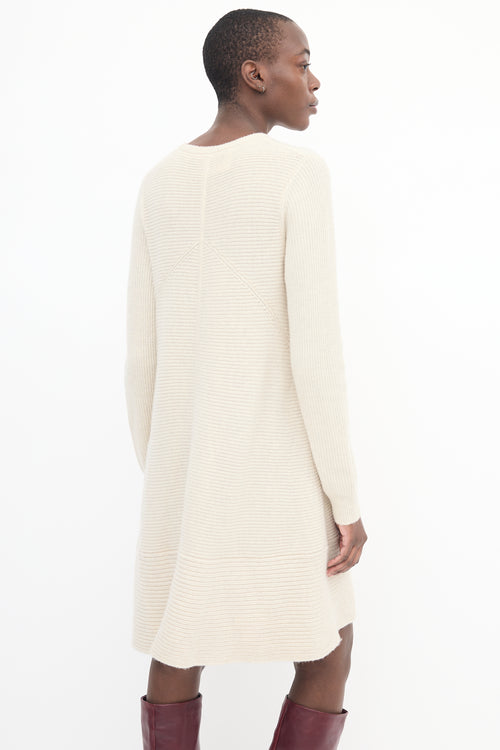 Proenza Schouler Cream Cashmere & Wool Ribbed Dress