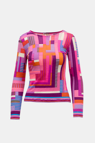 Emilio Pucci FW 2002 Printed Long Sleeve Top