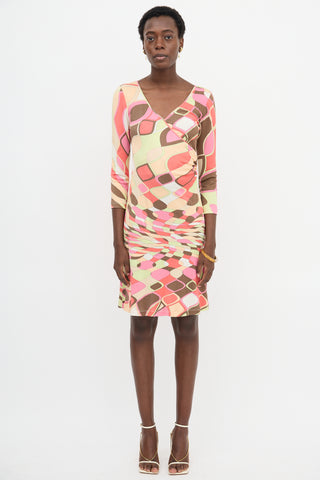 Emilio Pucci Printed Faux Wrap Dress