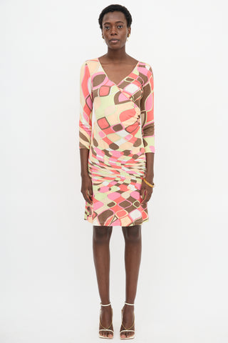 Emilio Pucci Printed Faux Wrap Dress