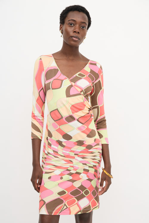 Emilio Pucci Printed Faux Wrap Dress