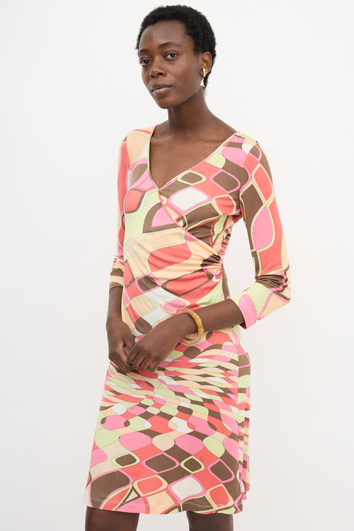 Emilio Pucci Printed Faux Wrap Dress