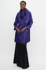 Alberta Ferretti Silk & Velvet Cape Jacket