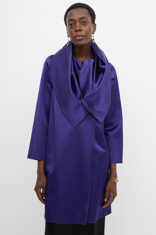 Alberta Ferretti Silk & Velvet Cape Jacket