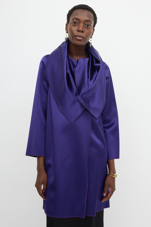 Alberta Ferretti Silk & Velvet Cape Jacket