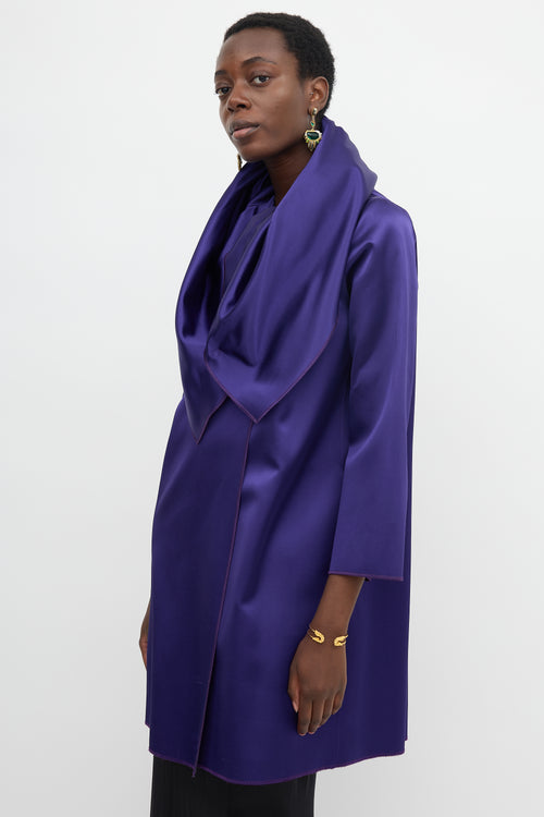 Alberta Ferretti Silk & Velvet Cape Jacket