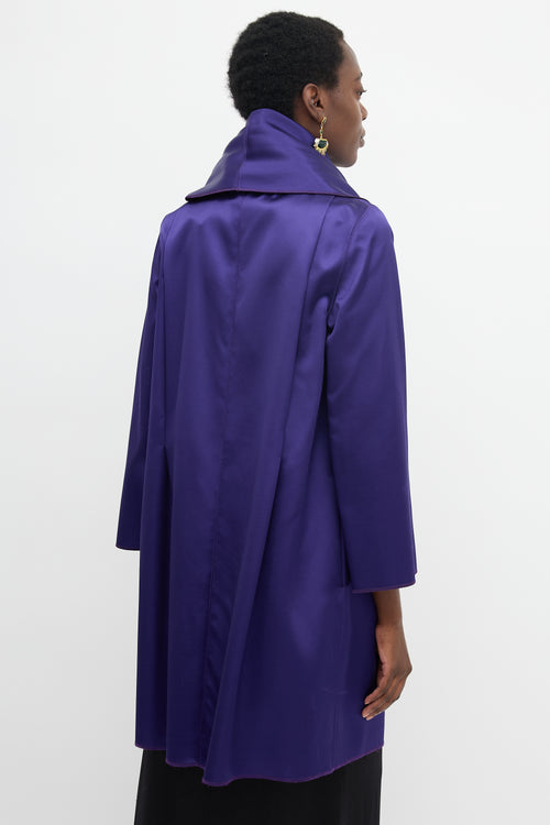 Alberta Ferretti Silk & Velvet Cape Jacket