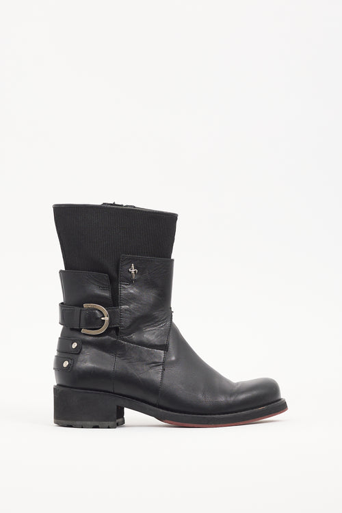 Paciotti Black Leather Buckled Boot