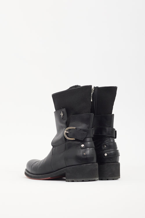 Paciotti Black Leather Buckled Boot