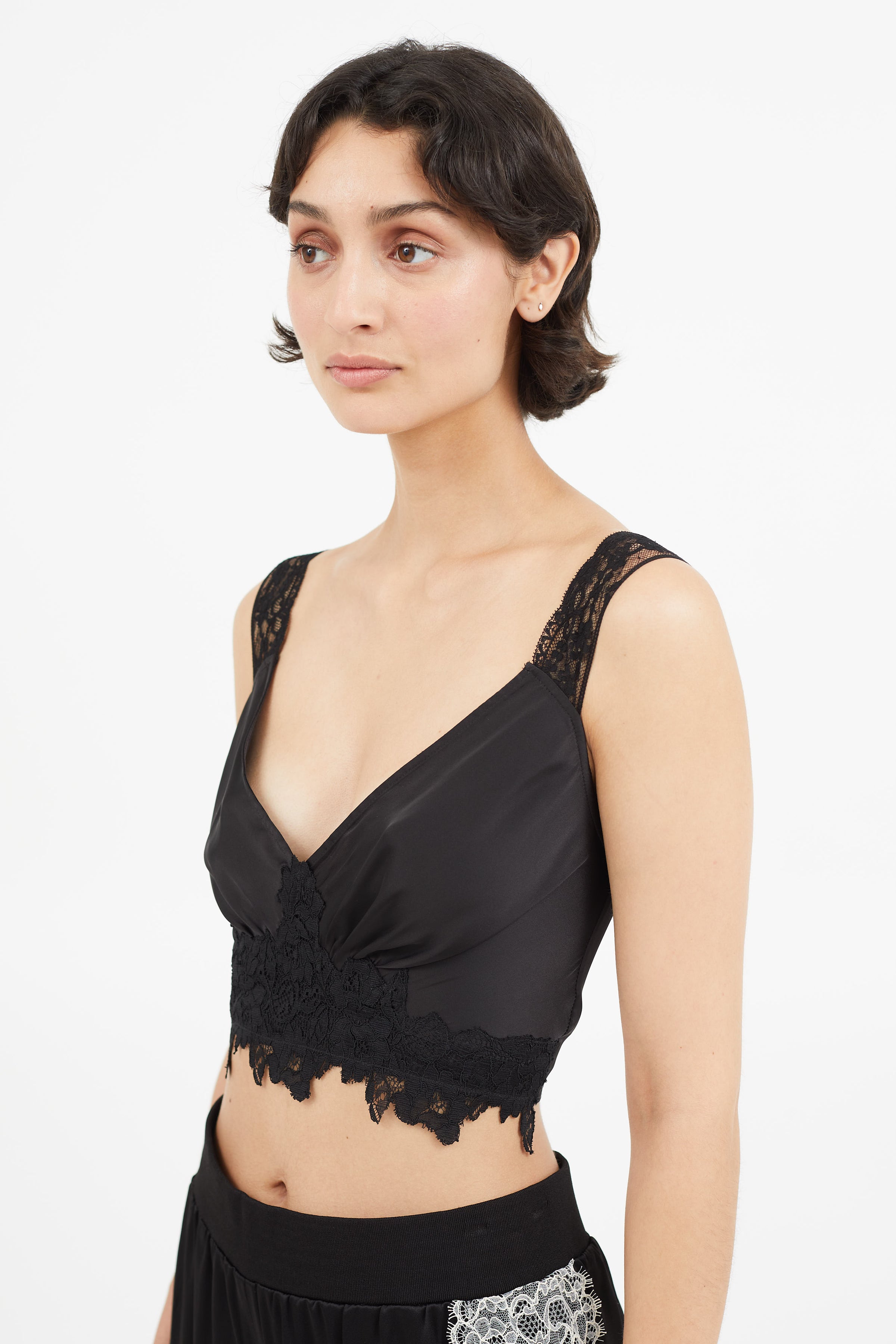 Rabanne // Black Lace Cropped Top – VSP Consignment